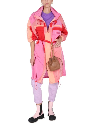 Stella Mccartney Maia Colorblock Utility Parka Jacket In Pink