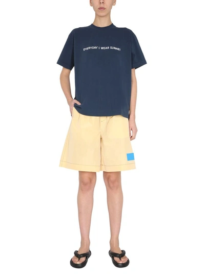 Sunnei Patch Shorts In Beige