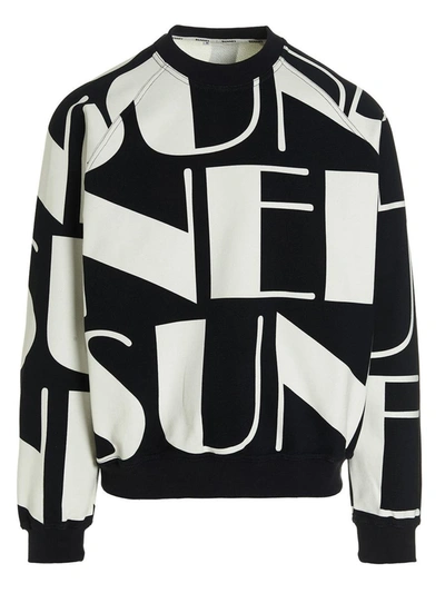 Sunnei Logo-print Long-sleeve Sweatshirt In White/black