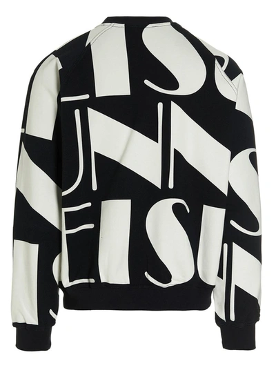 Sunnei Logo-print Long-sleeve Sweatshirt In White/black