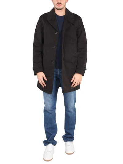 Ten C Men Single-breasted Trench Coat In Black
