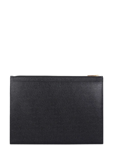 Shop Thom Browne Medium Document Holder With Zip In Black
