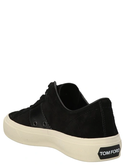 Shop Tom Ford Suede Sneakers In White/black