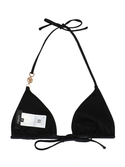 Shop Versace ‘greca' Bikini Top In Black