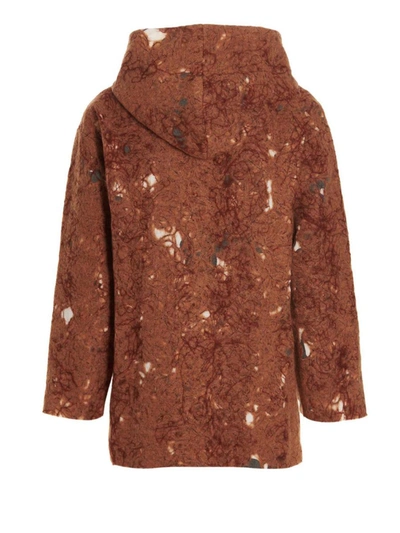 Vitelli Abstract Pattern Hoodie In Textured Fabric In Multicolor