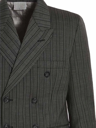 Vtmnts Tonal Double Breasted Tailored Blazer Black In Black