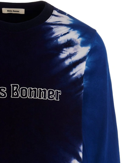 Wales Bonner Embroidered Logo Sweatshirt Tie Dye In Blue