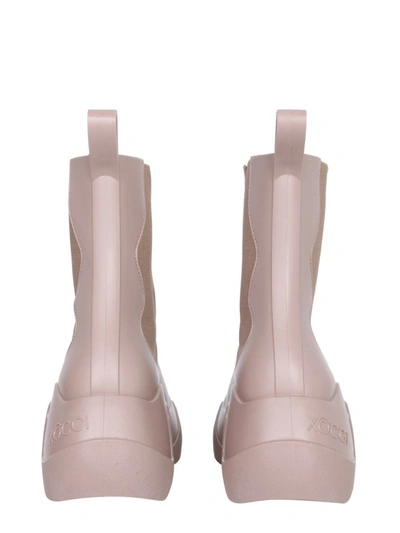 Xocoi Mid Rubber Ankle Boots In Brown