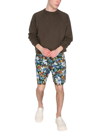 Shop Ymc You Must Create Ymc Bermuda With Floral Print In Multicolour
