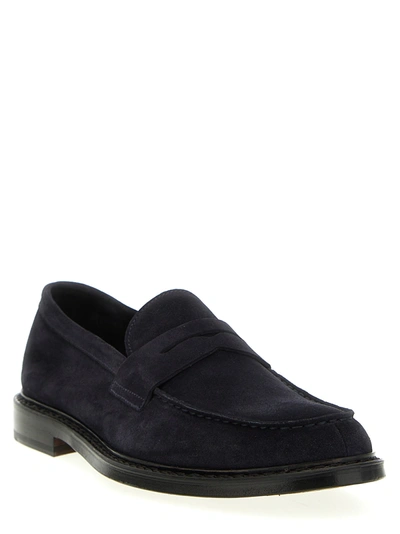 Shop Doucal's Suede Loafers Blue