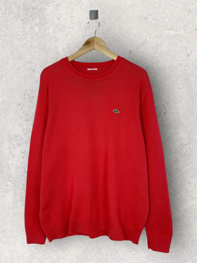 Pre-owned Lacoste X Vintage 90's Lacoste Crewneck Sweater Jumper In Red