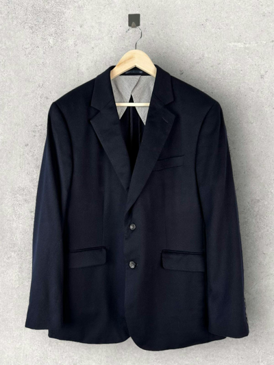 Pre-owned Hackett X Italian Designers Hackett Salive Row 100% Cashmere Sport Blazer Jacket In Blue