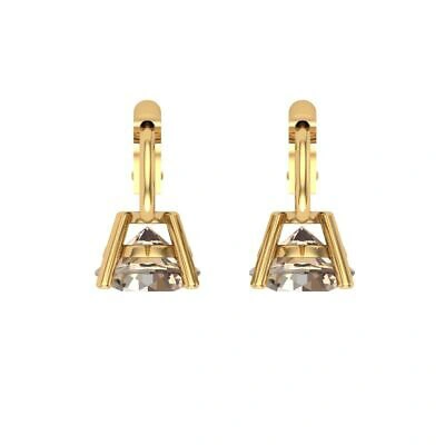 Pre-owned Pucci 1.5 Ct Round Drop Dangle Yellow Lab Created Moissanite 18k Yellow Gold Earrings