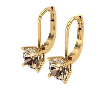 Pre-owned Pucci 1.5 Ct Round Drop Dangle Yellow Lab Created Moissanite 18k Yellow Gold Earrings