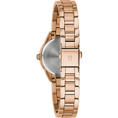 Pre-owned Bulova Rose Gold Womens Analogue Watch Sutton 97p151