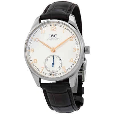Pre-owned Iwc Schaffhausen Iwc Portugieser Automatic Silver-plated Dial Men's Watch Iw358303