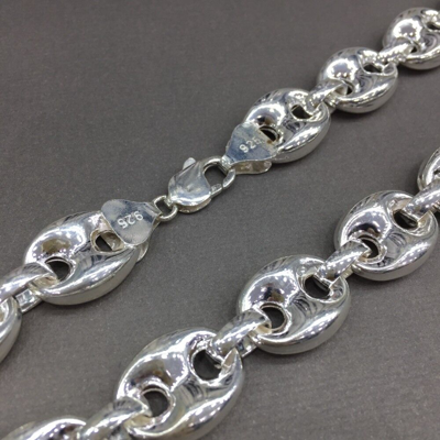 Pre-owned Handmade 17mm Mens Puffed Mariner Link Chain Necklaces 925 Sterling Silver 97gr 22 Inch