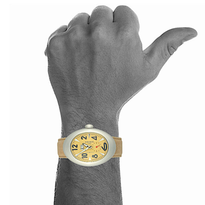 Pre-owned Locman Nuovo Unisex Aluminum Case Oversize Quartz Watch Ref 019, 40 X 56mm