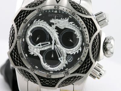 Pre-owned Invicta Reserve 31510 Venom Iii Dragon Swiss Chronograph Black Watch 52.5mm