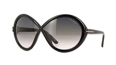 Pre-owned Tom Ford Ft1070-01b-68 Black Sunglasses In Gray