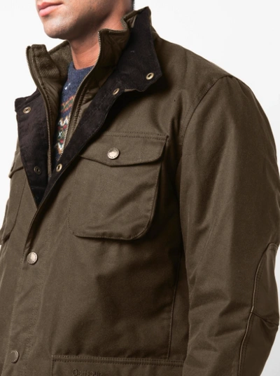 Pre-owned Barbour Ogston Wax Jacket W/ Elbow Patches Olive Msrp$625 Rugged Sophistication In Green