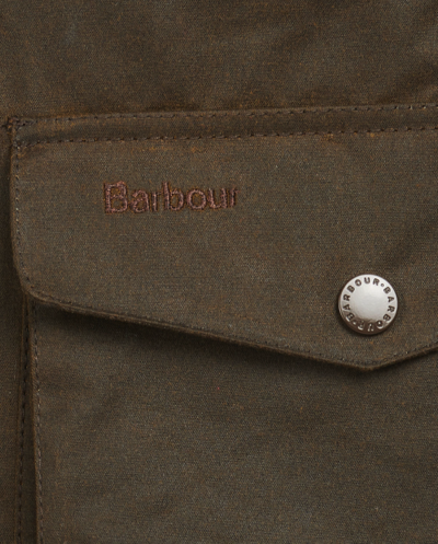 Pre-owned Barbour Ogston Wax Jacket W/ Elbow Patches Olive Msrp$625 Rugged Sophistication In Green
