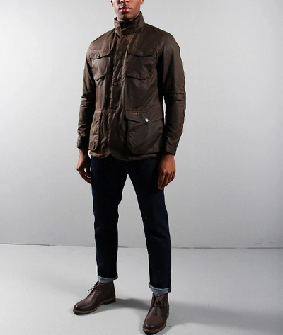 Pre-owned Barbour Ogston Wax Jacket W/ Elbow Patches Olive Msrp$625 Rugged Sophistication In Green