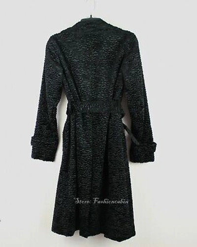 Pre-owned Theory Relaxed Trench Coat In Faux Fur, Black, P, Msrp$795