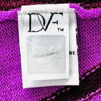 Pre-owned Diane Von Furstenberg Dvf Linda Rose Wool Wrap Dress Knit Printed Dress Size P In Pink
