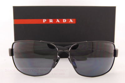 Pre-owned Prada Brand  Sport Linea Rossa Sunglasses Ps 50zs 1ab02g Black/polarized Grey In Gray