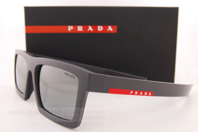 Pre-owned Prada Brand  Sport Linea Rossa Sunglasses Ps 02zsu 18k/60a Metal Grey/mirror In Grey Mirror Silver