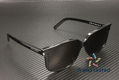 Pre-owned Saint Laurent Sl 599 001 Rectangular Squared Black 58 Mm Men's Sunglasses