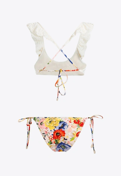 Shop Zimmermann Alight Frill Knit Bikini In Multicolor