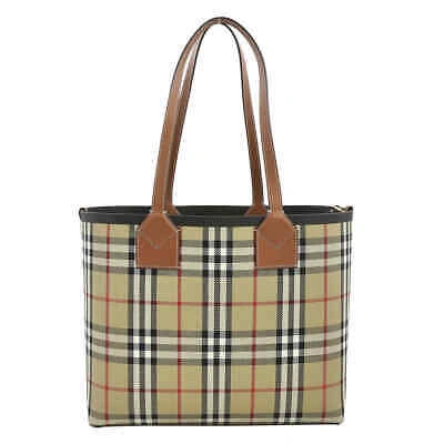 Pre-owned Burberry Brown / Black Heritage London Checked Tote 8066163