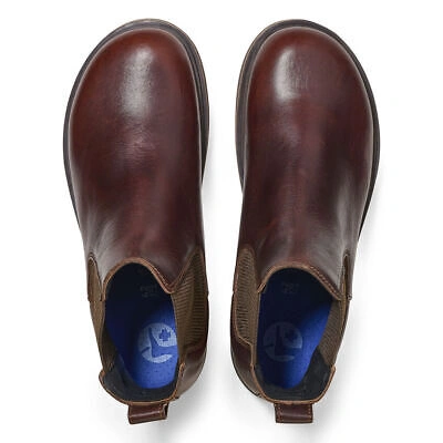 Pre-owned Birkenstock Highwood Slip-on Men Chocolate Brown Chelsea Ankle Boots Elastic