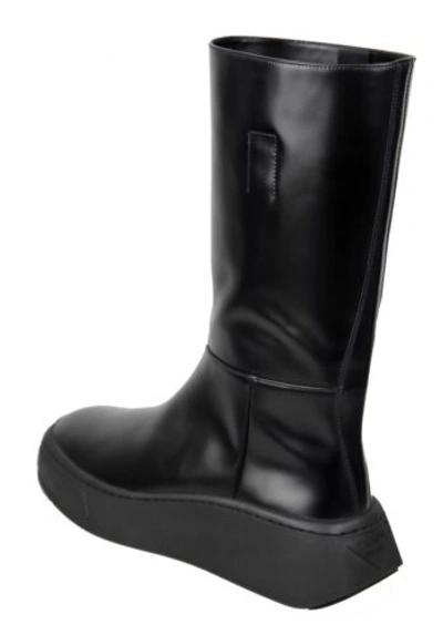 Pre-owned Prada Luxury  Boots 2wg013 Black Leather