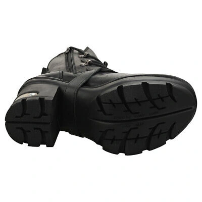 Pre-owned New Rock Rock M-neotyre05-s1 Unisex Black Platform Boots