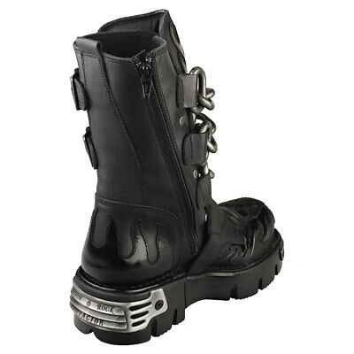 Pre-owned New Rock Rock M-727-s5 Unisex Black Platform Boots - 12 Us