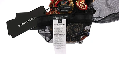 Pre-owned Dolce & Gabbana Elegant Embellished Crystal Stockings In Black