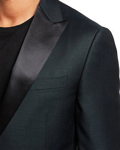 Pre-owned Zegna Z  Mens Peak Satin Lapel Wool Tuxedo Jacket 42r Green It 52 - $1345
