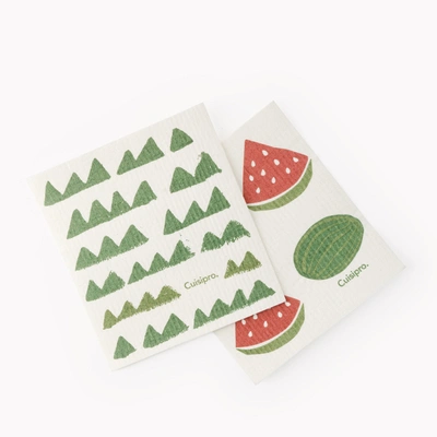 Shop Cuisipro All Purpose Eco-cloth Sponge Cloth, Green Triangle/watermelon, Set Of 2
