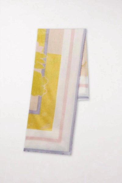 Shop Luisa Cerano Scarf In Blush, Lavender And Chartreuse In Multi