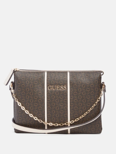 Shop Guess Factory Filmore Canvas Crossbody In White