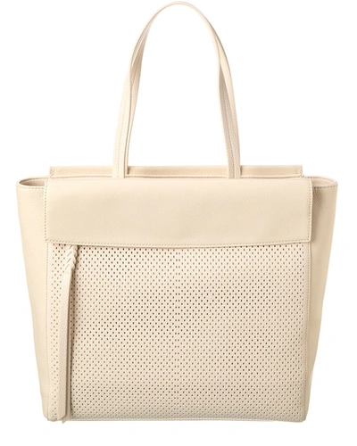 Shop Dolce Vita Perforated Leather Tote In White