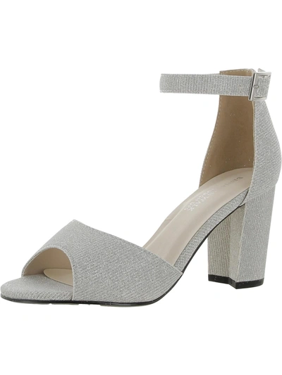 Shop Touch Ups Amaya Womens Glitter Heels Dress Sandals In Silver