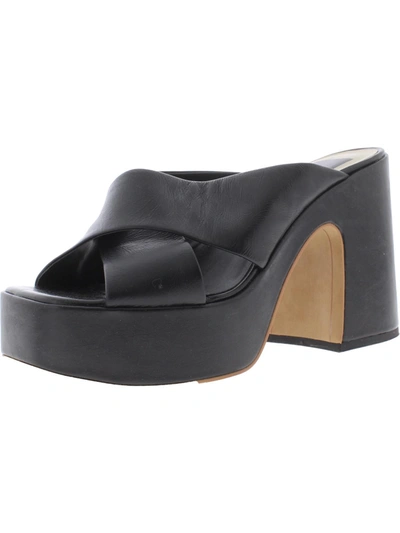 Shop Dolce Vita Womens Faux Leather Block Heel Mules In Black
