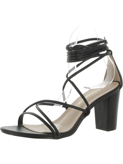 Shop Allegra K Womens Faux Leather Strappy Heels In Black