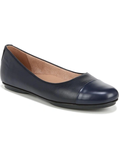 Shop Naturalizer Maxwell Womens Leather Toe Cap Ballet Flats In Blue