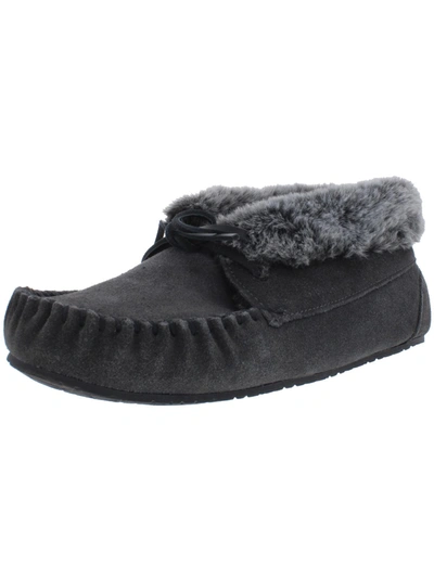 Minnetonka Cabin Womens Suede Faux Fur Booties In Multi