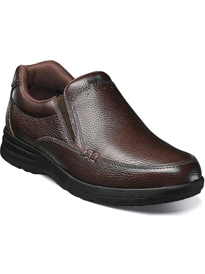 Shop Nunn Bush Cam Mens Leather Lightweight Slip-on Shoes In Brown
